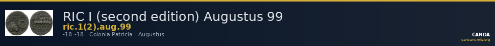 RIC I (second edition) Augustus 99 — CANOA