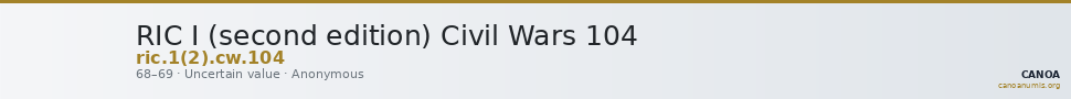 RIC I (second edition) Civil Wars 104 — CANOA