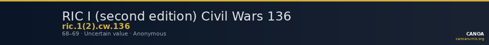 RIC I (second edition) Civil Wars 136 — CANOA