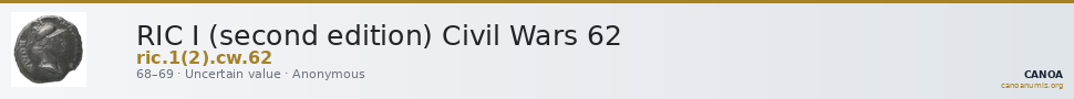 RIC I (second edition) Civil Wars 62 — CANOA