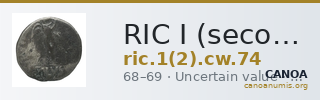 RIC I (second edition) Civil Wars 74 — CANOA