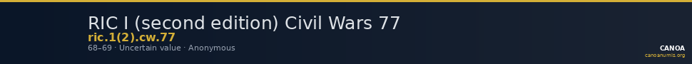 RIC I (second edition) Civil Wars 77 — CANOA