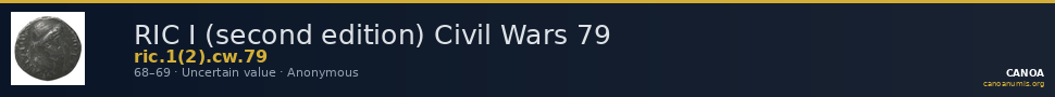 RIC I (second edition) Civil Wars 79 — CANOA