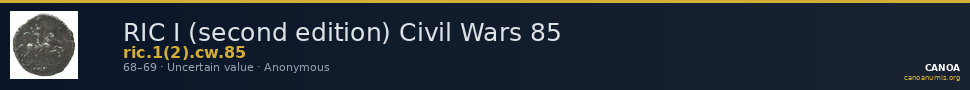 RIC I (second edition) Civil Wars 85 — CANOA