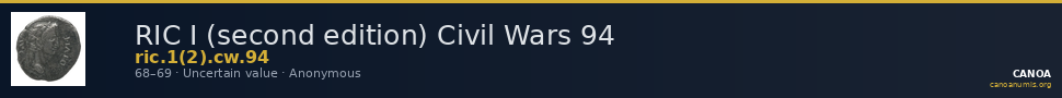 RIC I (second edition) Civil Wars 94 — CANOA