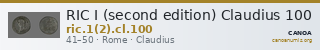 RIC I (second edition) Claudius 100 — CANOA