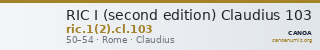 RIC I (second edition) Claudius 103 — CANOA