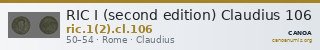 RIC I (second edition) Claudius 106 — CANOA