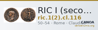 RIC I (second edition) Claudius 116 — CANOA