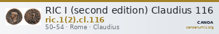 RIC I (second edition) Claudius 116 — CANOA