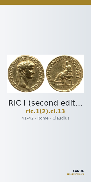 RIC I (second edition) Claudius 13 — CANOA
