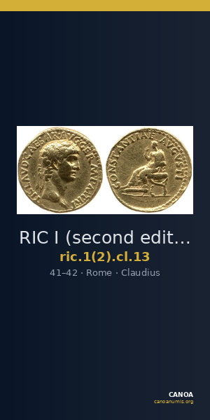 RIC I (second edition) Claudius 13 — CANOA