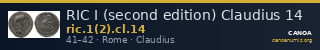 RIC I (second edition) Claudius 14 — CANOA