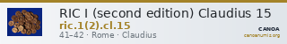 RIC I (second edition) Claudius 15 — CANOA