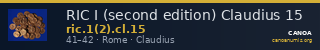 RIC I (second edition) Claudius 15 — CANOA