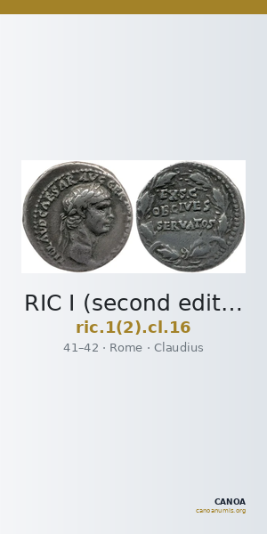 RIC I (second edition) Claudius 16 — CANOA
