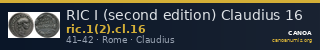 RIC I (second edition) Claudius 16 — CANOA