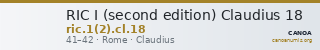 RIC I (second edition) Claudius 18 — CANOA