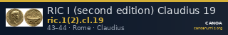 RIC I (second edition) Claudius 19 — CANOA