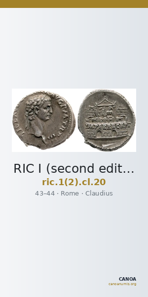 RIC I (second edition) Claudius 20 — CANOA