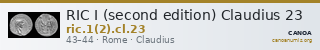 RIC I (second edition) Claudius 23 — CANOA