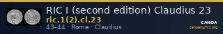 RIC I (second edition) Claudius 23 — CANOA