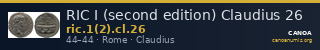 RIC I (second edition) Claudius 26 — CANOA