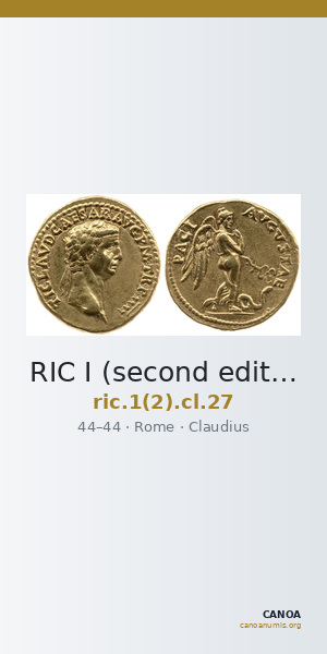 RIC I (second edition) Claudius 27 — CANOA