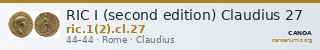 RIC I (second edition) Claudius 27 — CANOA