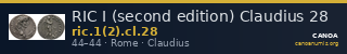 RIC I (second edition) Claudius 28 — CANOA