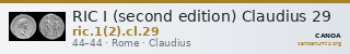 RIC I (second edition) Claudius 29 — CANOA
