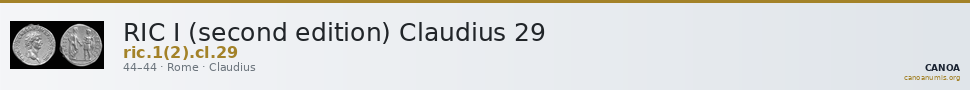 RIC I (second edition) Claudius 29 — CANOA