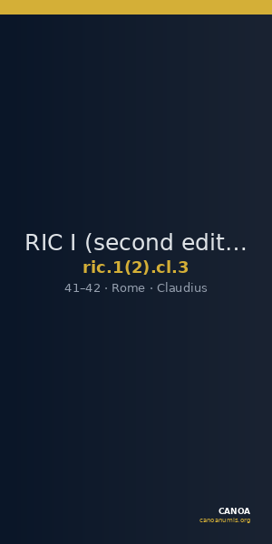 RIC I (second edition) Claudius 3 — CANOA