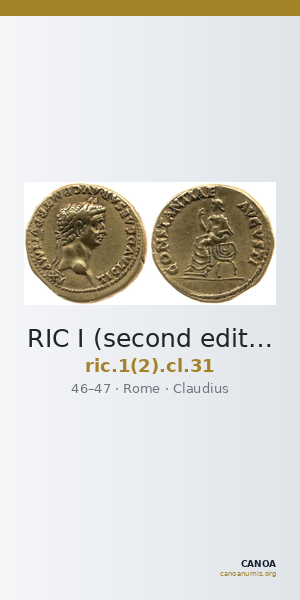 RIC I (second edition) Claudius 31 — CANOA