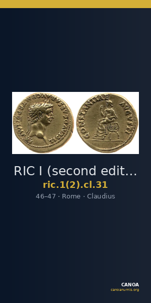 RIC I (second edition) Claudius 31 — CANOA
