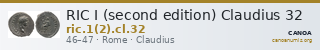 RIC I (second edition) Claudius 32 — CANOA