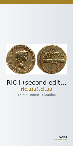 RIC I (second edition) Claudius 33 — CANOA