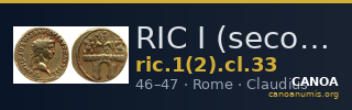 RIC I (second edition) Claudius 33 — CANOA
