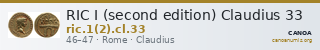RIC I (second edition) Claudius 33 — CANOA