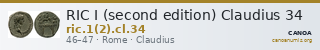 RIC I (second edition) Claudius 34 — CANOA