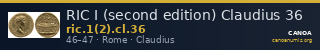 RIC I (second edition) Claudius 36 — CANOA