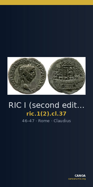 RIC I (second edition) Claudius 37 — CANOA