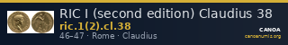 RIC I (second edition) Claudius 38 — CANOA