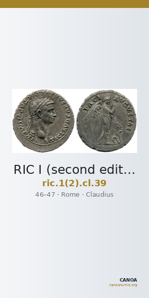 RIC I (second edition) Claudius 39 — CANOA