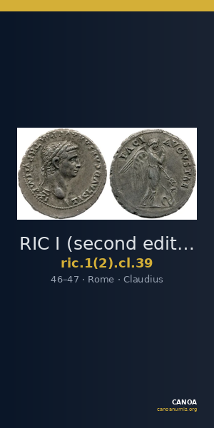 RIC I (second edition) Claudius 39 — CANOA