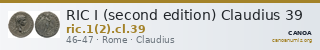 RIC I (second edition) Claudius 39 — CANOA