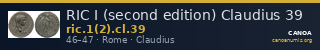 RIC I (second edition) Claudius 39 — CANOA