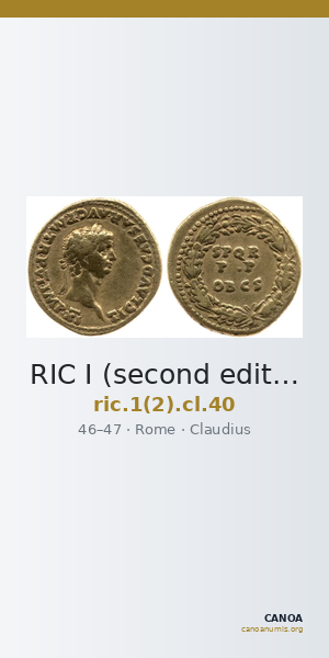 RIC I (second edition) Claudius 40 — CANOA