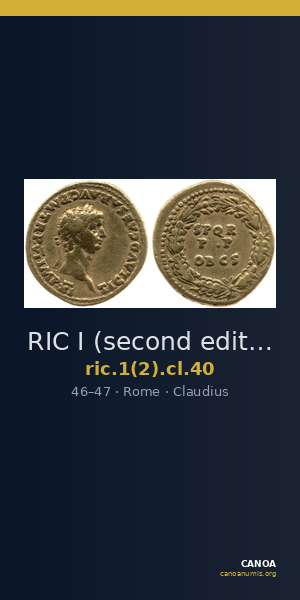 RIC I (second edition) Claudius 40 — CANOA