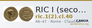 RIC I (second edition) Claudius 40 — CANOA
